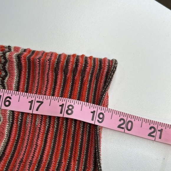 FREE PEOPLE RETRO LONG SLEEVED SIMI SHEER RED/BROWN STRIPPED SWEATER DRESS SZ M - Picture 13 of 16